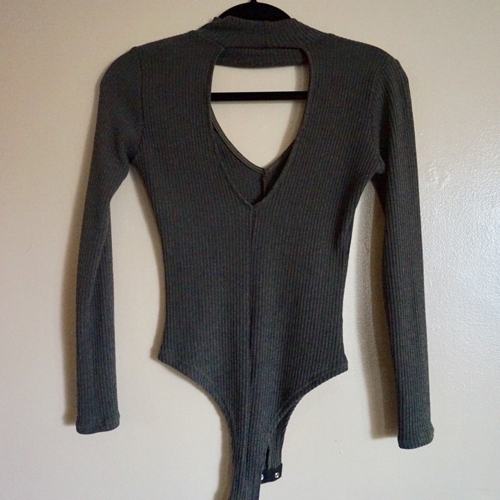 F21 Olive Keyhole Bodysuit